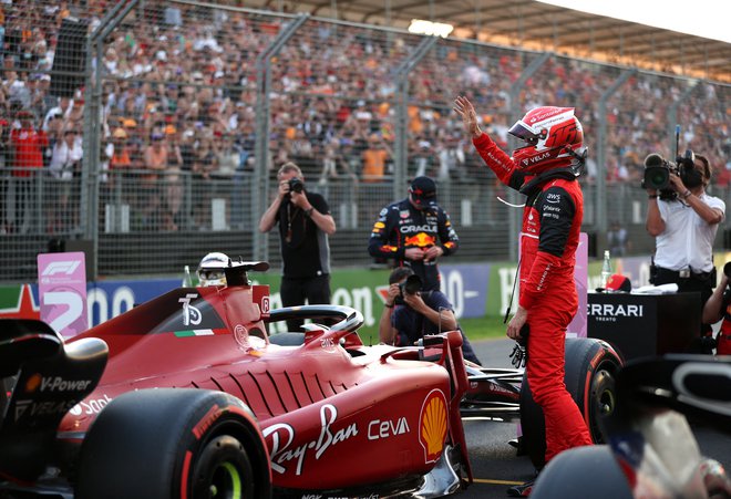 Charles Leclerc se je zahvalil podpornikom. FOTO: Loren Elliott/Reuters
