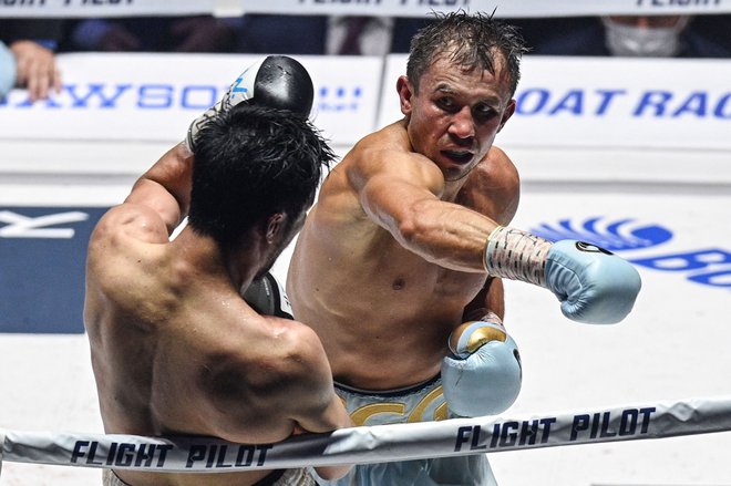 Genadij Golovkin (desno) je v deveti rundi strl odpor Japonca Rjote Murate. FOTO: Philip Fong/AFP
