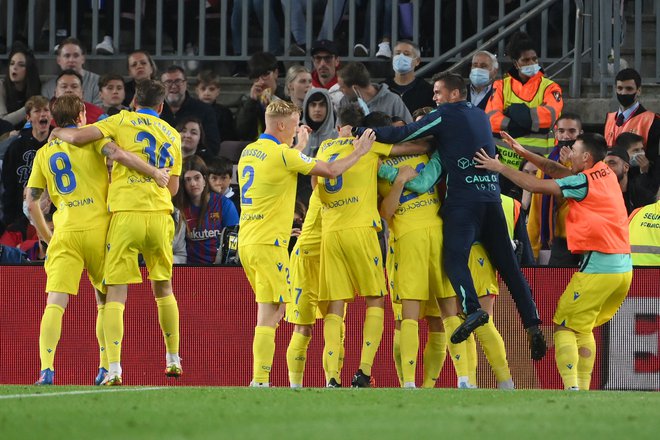 Cadiz je presenetil Bracelono in se v bitki za obstanek povzpel na 16. mesto. FOTO: Lluis Gene/AFP
