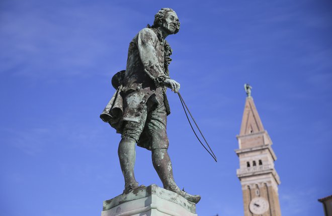 Giuseppe Tartini, stražar glavnega piranskega trga. Foto Jože Suhadolnik
