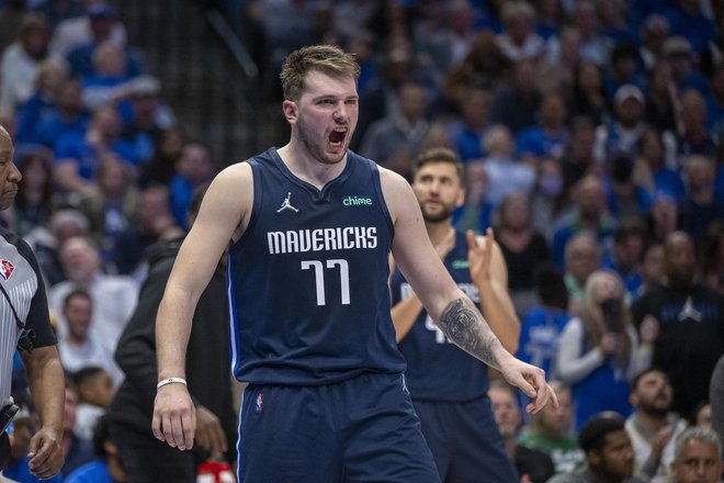 Dallasov branilec Luka Dončić je bil vnovič predober za branilec Utaha. FOTO: Jerome Miron/Usa Today Sports
