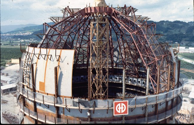 Gradnja krške jedrske elektrarne leta 1975 FOTO: arhiv NEK
