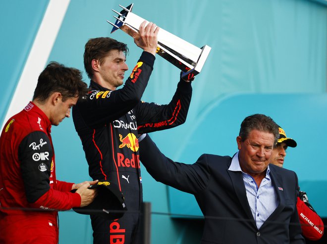 Max Verstappen je premierno dirko v Miamiju odpeljal v slogu šampionov. FOTO: Jared C. Tilton/AFP
