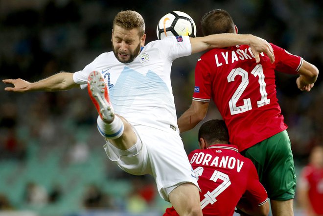 Nejc Skubic med obračunom lige narodov z Bolgarijo v Ljubljani. FOTO:&nbsp;Roman Šipić/Delo
