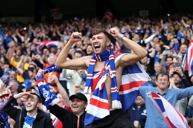 Navijači Rangers so svoje moštvo v zadnjem evropskem finalu spremljali leta 2008 (pokal Uefa), ko je bil v Manchestru boljši ruski Zenit. Štiri leta kasneje so zaradi finančnih težav izpadli v 4. ligo. FOTO: Russell Cheyne/Reuters
