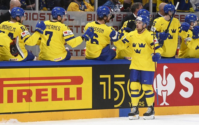 Švedi so vselej v vrhu svetovnega hokeja. FOTO:&nbsp;Vesa Moilanen/AFP

