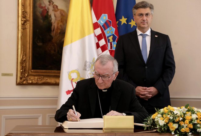 Vatikanski državni tajnik Pietro Parolin je obiskal Zagreb ob nedavni 30. obletnici vatikanskega priznanja Hrvaške. FOTO: Damjan Tadić/Cropix
