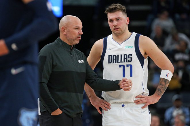 Jason Kidd in Luka Dončić zelo uspešno sodelujeta. FOTO: Petre Thomas/USA Today Sports
