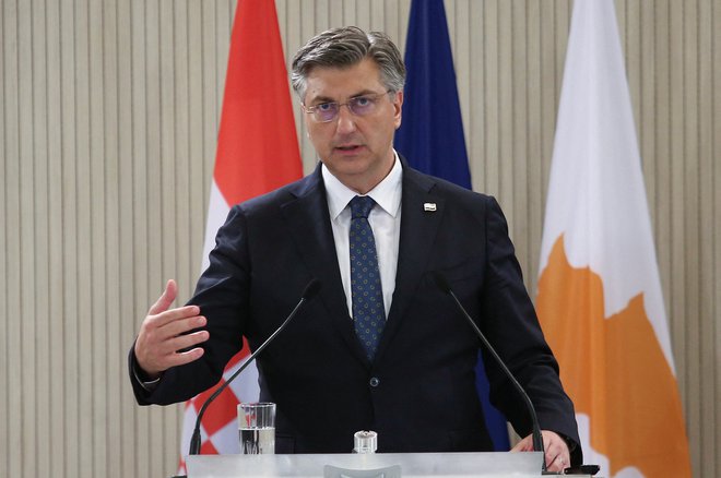 Hrvaški premier Andrej Plenković. FOTO: Yiannis Kourtoglou/Reuters

