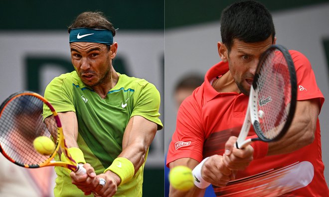 Rafael Nadal in Novak Đoković FOTO: Anne-christine Poujoulat/AFP
