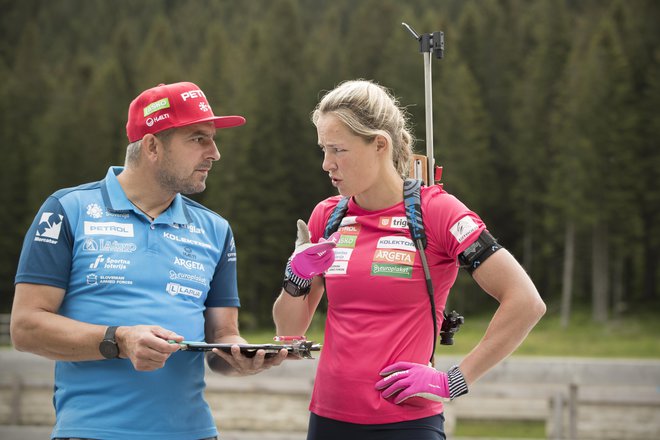 Ricco Gross in Anamarija Lampič sta se resno lotila zahtevnih nalog. FOTO:&nbsp;Jure Eržen/Delo
