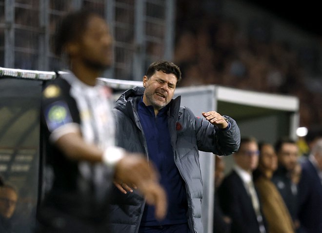 Mauricio Pochettino med aprilsko ligaško tekmo v Angersu. FOTO: Stephane Mahe/Reuters
