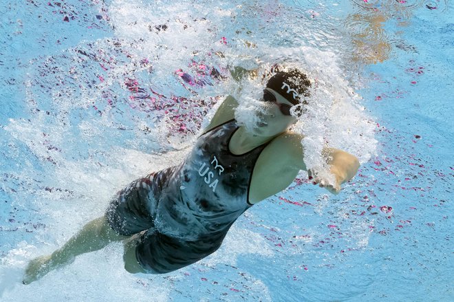 Katie Ledecky še naprej zbira zlata odličja, tako je tudi na SP v Budimpešti. FOTO: Francois-Xavier Marit/AFP
