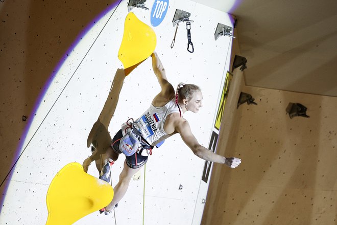 Janja Garnbret med nastopom v Innsbrucku.&nbsp;FOTO: Dimitris Tosidis
