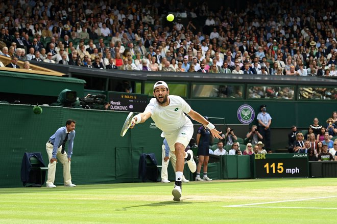 Pred enim je Italijan nastopil v wimbledonskem finalu, ugnal ga je Novak Đoković. FOTO: Glyn Kirk/AFP
