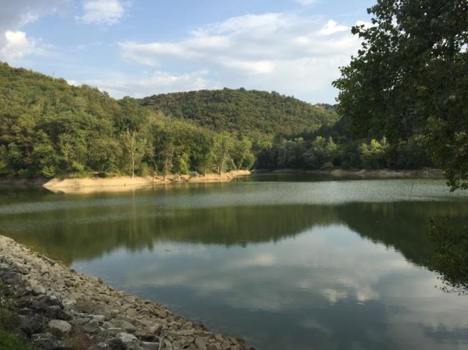 Vanganelsko jezero, ki je bilo zgrajeno za namakalne potrebe, je že dolgo le ribolovno območje. FOTO: ekopercapodistria
