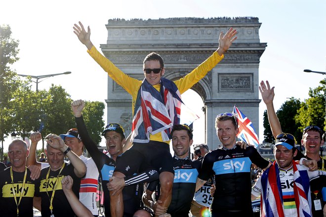 Leta 2012 je z ekipo Sky slavil prvo britansko zmago na Touru. FOTO: Charles Platiau/Reuters
