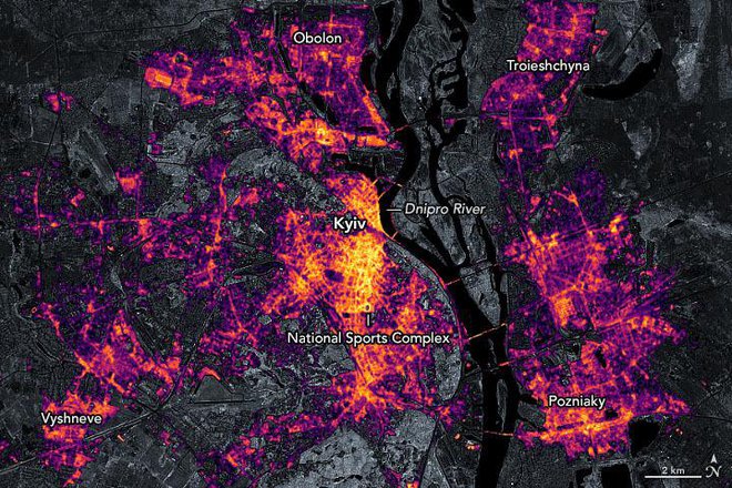 Kijev in okolica maja 2022 FOTO: Nasa Goddard
