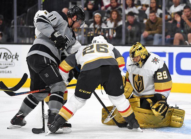 Uvodni tekmi sezone NHL bosta 7. in 8. oktobra v Pragi, Anže Kopitar pa bo z LA Kings prvo tekmo igral 11. oktobra, ko bo v Kaliforniji gostoval Las Vegas. FOTO: Stephen R. Sylvanie/Usa Today Sports
