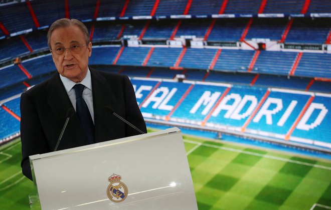 Florentino Perez vztraja pri svojem projektu. FOTO: Sergio Perez/Reuters
