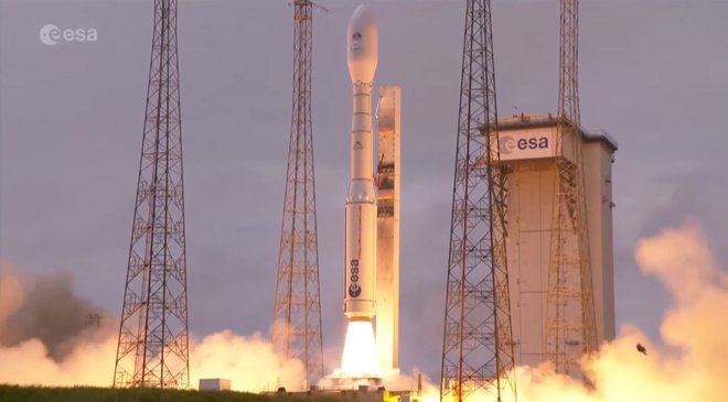 Vega-C je uspešno opravila s krstnim poletom. Evropa tako dobiva novo nosilno raketo. FOTO: Esa

