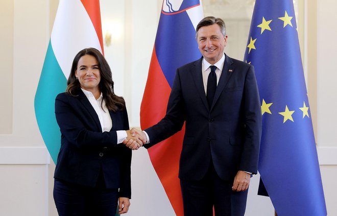 Na povabilo predsednika republike Boruta Pahorja je na uradni obisk v Slovenijo že včeraj dopotovala madžarska predsednica Katalin Novák. FOTO: Daniel Novakovič/STA
