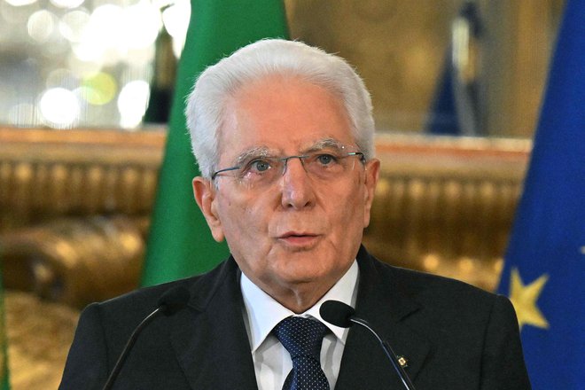 Predsednik Italije Sergio Mattarella je razpustil oba domova parlamenta. FOTO:&nbsp;Tiziana Fabi/AFP
