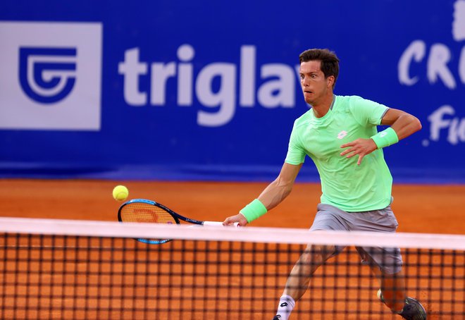 Aljaž Bedene je nudil dostojen odpor favoriziranemu Italijanu&nbsp;Lorenzu Musettiju. FOTO: Željko Hajdinjak/Cropix
