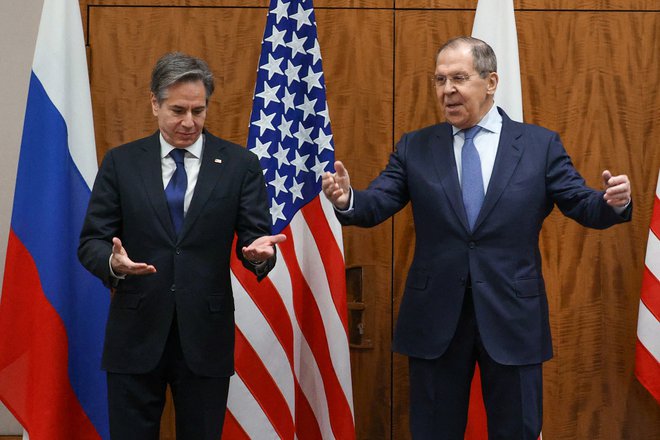 Antony Blinken in Sergej Lavrov FOTO: Reuters
