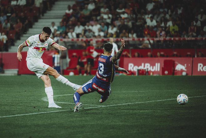 Benjamin Šeško je udarni napadalec avstrijskih prvakov. Foto Andreas Schaad/Red Bull Salzburg
