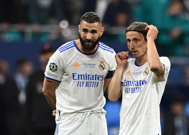Karim Benzema in Luka Modrić sta bila glavna tvorca Realove sanjske zgodbe iz prejšnje sezone lige prvakov. Foto Dylan Martinez/Reuters
