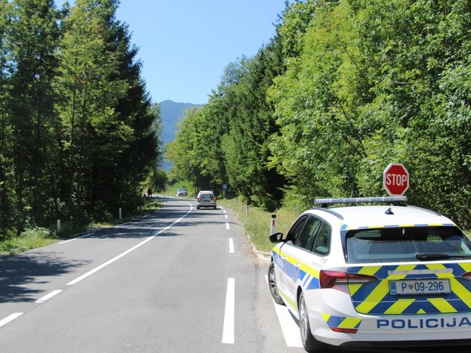 Kraj prometne nesreče. FOTO: PU Nova Gorica
