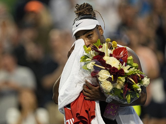 Serena Williams si je po dvoboju obrisala solze. FOTO: John E. Sokolowski/Usa Today Sports
