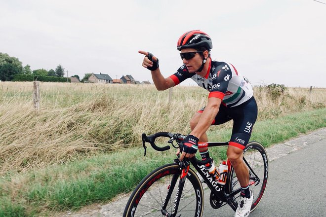 Jan Polanc (na fotografiji) bo z ekipo UAE začel letošnjo Vuelto&nbsp;v petek, 19. avgusta, zadnja etapa bo&nbsp;11. septembra. FOTO: UAE Team Emirates
