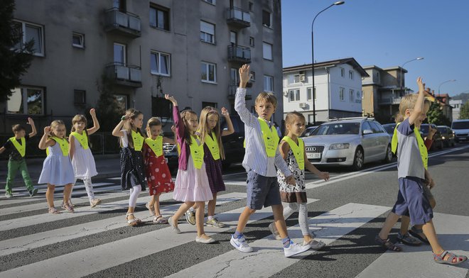 Poduk o varnem vedenju v prometu je pomemben del priprav na začetek šole. FOTO: Jože Suhadolnik/Delo
