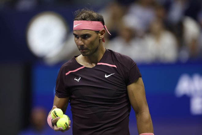 Rafael Nadal med obračunom prvega kola letošnjega OP ZDA. FOTO: Sarah Stier/AFP
