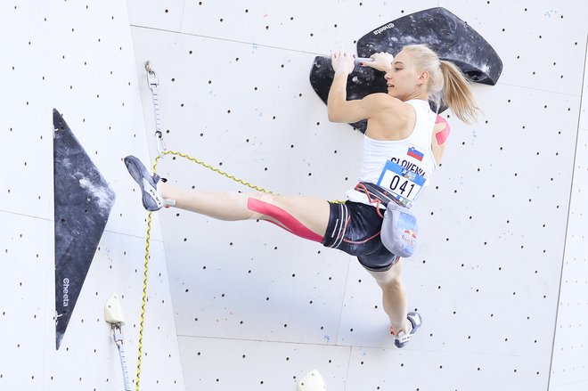 Janja Garnbret se je morala tokrat zadovoljiti s stopničko nižje kot običajno. FOTO: IFSC
