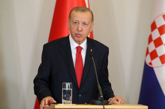 Recep Tayyip Erdogan v Zagrebu.&nbsp;Foto Damir Sencar/AFP
