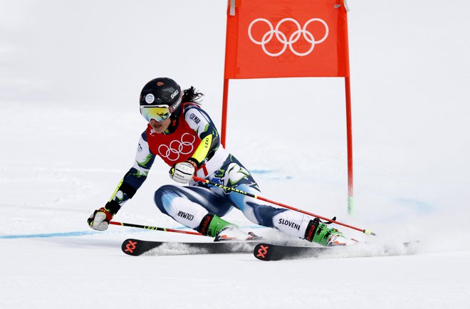 Tina Robnik med tekmo na zadnjih olimpijskih igrah. FOTO: Christian Hartmann/Reuters
