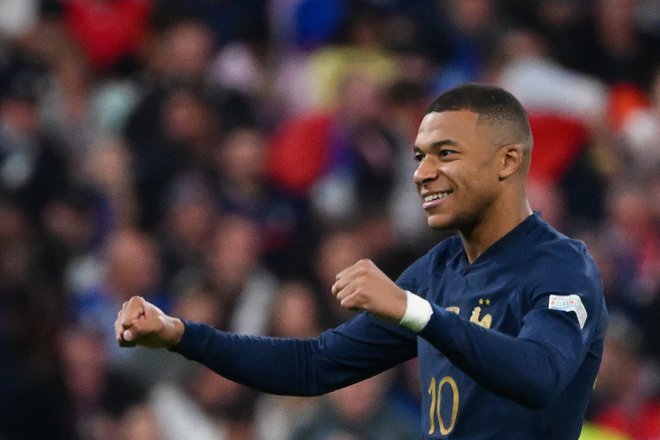 Kylian Mbappe je izpolnil svojo strelsko kvoto. FOTO: Anne-christine Poujoulat/AFP
