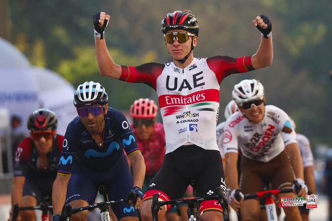 Tadej Pogačar zmagal na generalki za zadnji letošnji kolesarski spomenik Lombardija, ki bo v soboto. FOTO: Team UAE
