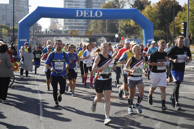 Ljubljanski maraton na 21 in 42 km. FOTO: Leon Vidic/Delo
