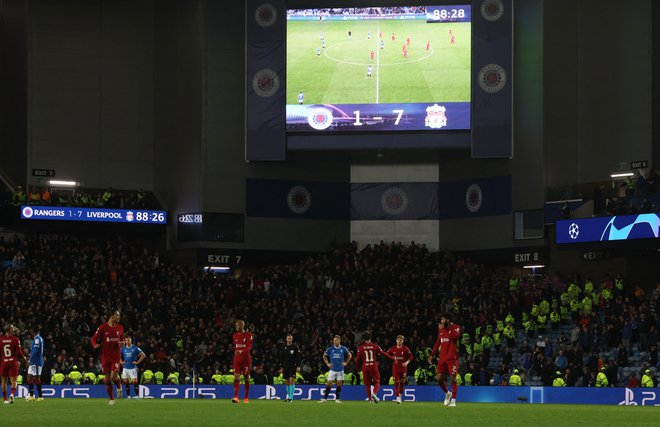 Liverpool se je v otoškem dvoboju znesel nad škotskimi nogometaši z izidom 7:1. FOTO: Russell Cheyne/Reuters
