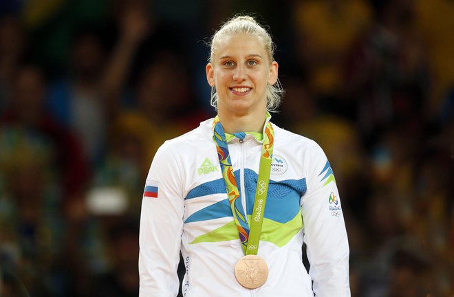 Z osvojitvijo (bronaste) olimpijske kolajne si je Ana Velenšek uresničila sanje. FOTO: Matej Družnik/Delo
