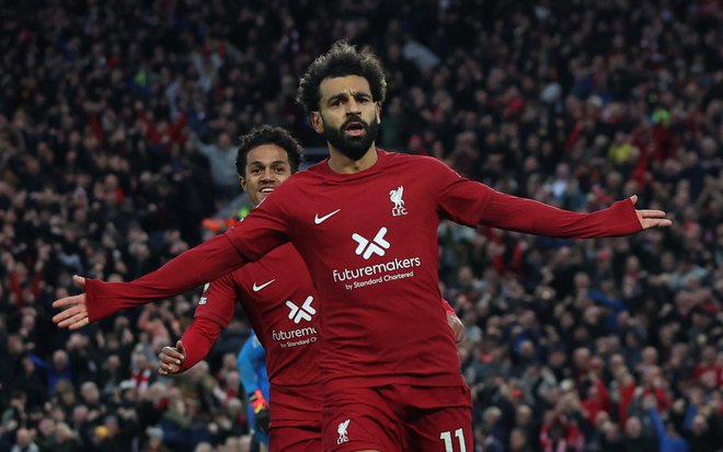 Mohamed Salah je prinesel Liverpoolu dragoceno zmago. FOTO: Phil Noble/Reuters
