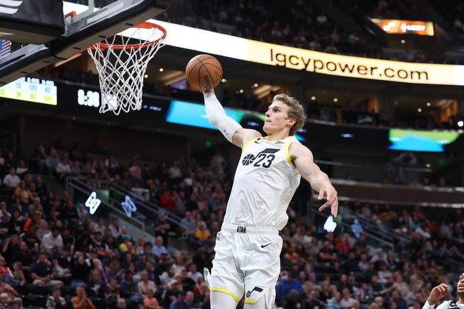 Finski zvezdnik Lauri Markkanen je k visoki zmagi Utaha nad Denverjem prispeval 17 točk. FOTO: Rob Gray/Usa Today Sports
