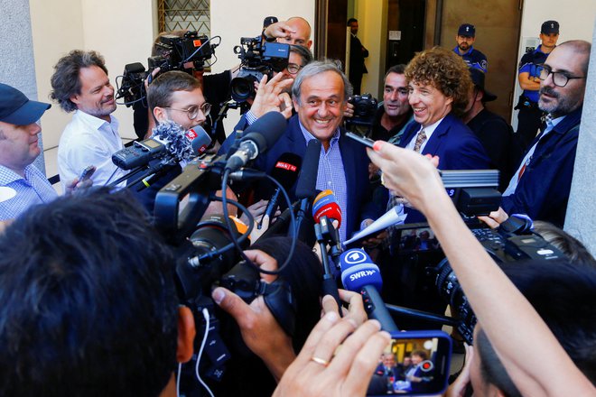 Michel Platini 8. julija v mestu Bellinzona v Švici. FOTO: Arnd Wiegmann/Reuters
