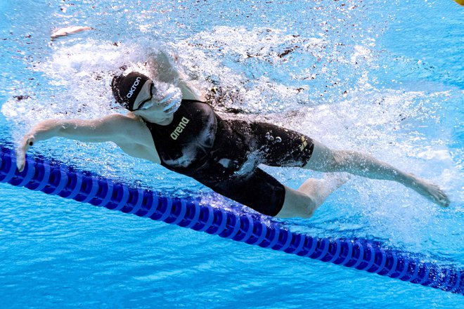 Katja Fain je v današnjem finalu dosegla čas&nbsp;1:55,40. FOTO: Francois-Xavier Marit/AFP
