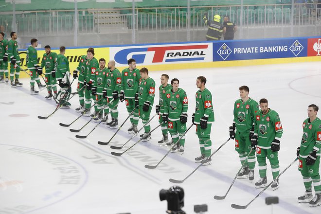 Ljubljanski hokejisti so doživeli visok poraz.&nbsp;FOTO: Leon Vidic
