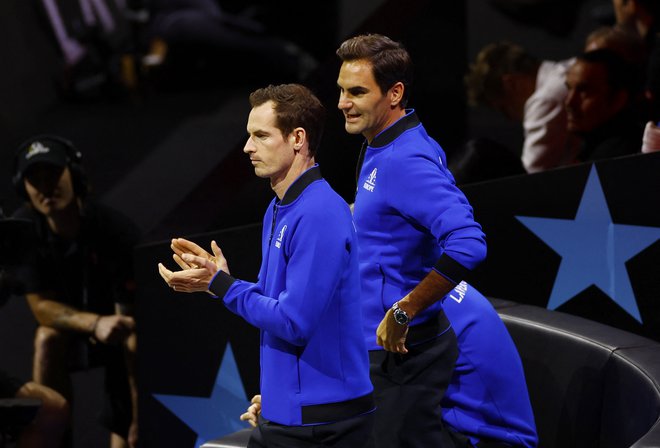 Andy Murray in Roger Federer sta prijatelja tudi zunaj igrišč. FOTO: Andrew Boyers/Reuters

